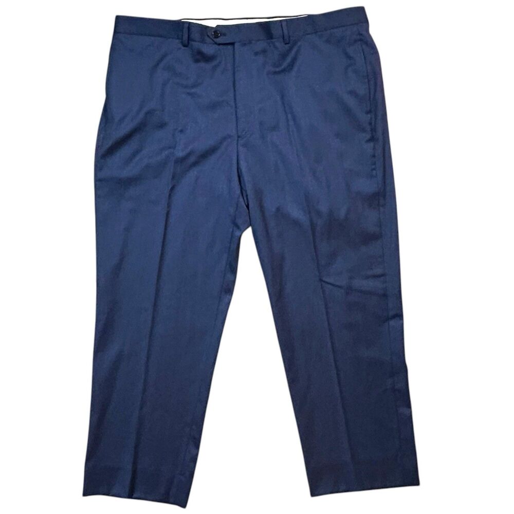 Brooks Brothers Dress Pants Size 42 Madison Fit Blue Merino Wool Stretch Work